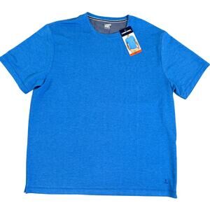 Lands End Men's Tech Tee 4-Way Stretch Classic Fit Tshirt - Blue - Size XXL